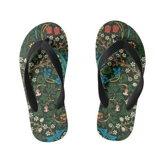 William Morris Tulp Bloemmotief Kinder Teenslippers (Voetbed)