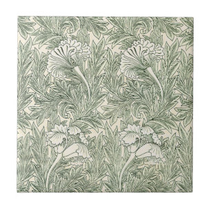 William Morris Tulp Groen Bloemstuk Kunstprint Tegeltje