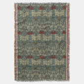 William Morris  Tulp & Roos Bloemenpatroon Deken (Voorkant Verticaal)