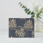 William Morris Tulp Wilgenpatroon Blauwe Bloem Briefkaart (Staand voorkant)