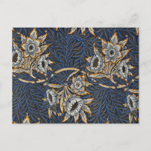 William Morris Tulp Wilgenpatroon Blauwe Bloem Briefkaart