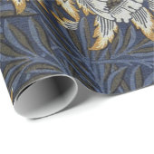 William Morris Tulp Wilgenpatroon Blauwe Bloem Cadeaupapier (Rol Hoek)