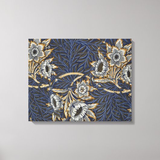 William Morris Tulp Wilgenpatroon Blauwe Bloem Canvas Afdruk (Voorkant)