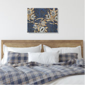 William Morris Tulp Wilgenpatroon Blauwe Bloem Canvas Afdruk (Insitu (Slaapkamer))