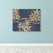 William Morris Tulp Wilgenpatroon Blauwe Bloem Canvas Afdruk (Insitu (Houten vloer))