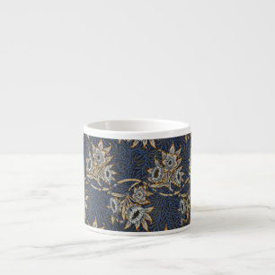 William Morris Tulp Wilgenpatroon Blauwe Bloem Espresso Kop