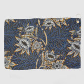 William Morris Tulp Wilgenpatroon Blauwe Bloem Golfhanddoek (Horizontaal)