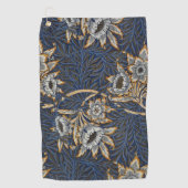William Morris Tulp Wilgenpatroon Blauwe Bloem Golfhanddoek (Voorkant)