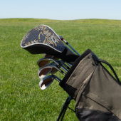 William Morris Tulp Wilgenpatroon Blauwe Bloem Golfheadcover (Insitu)