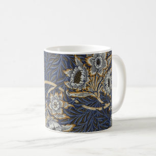 William Morris Tulp Wilgenpatroon Blauwe Bloem Koffiemok