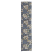 William Morris Tulp Wilgenpatroon Blauwe Bloem Korte Tafelloper (Voorkant)