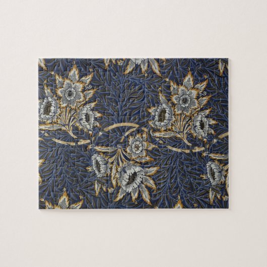 William Morris Tulp Wilgenpatroon Blauwe Bloem Legpuzzel (Horizontaal)