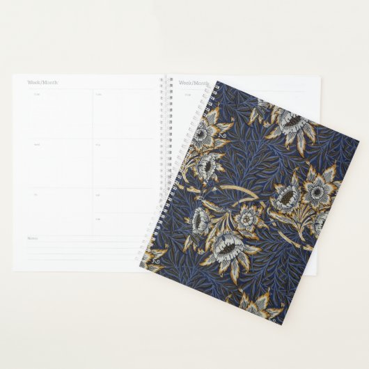 William Morris Tulp Wilgenpatroon Blauwe Bloem Planner (Display)