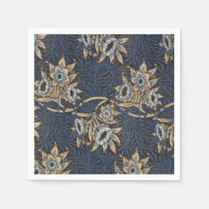 William Morris Tulp Wilgenpatroon Blauwe Bloem Servet