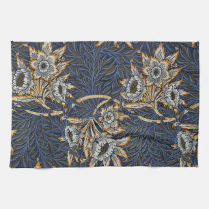 William Morris Tulp Wilgenpatroon Blauwe Bloem Theedoek