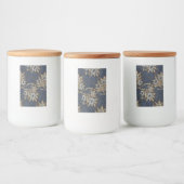 William Morris Tulp Wilgenpatroon Blauwe Bloem Voedselcontainer Etiket (Flessen)