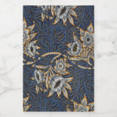 William Morris Tulp Wilgenpatroon Blauwe Bloem Voedselcontainer Etiket (Enkel label)
