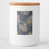 William Morris Tulp Wilgenpatroon Blauwe Bloem Voedselcontainer Etiket (Voorkant)