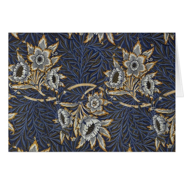 William Morris Tulp Wilgenpatroon Blauwe Bloemen (Voorkant Horizontaal)