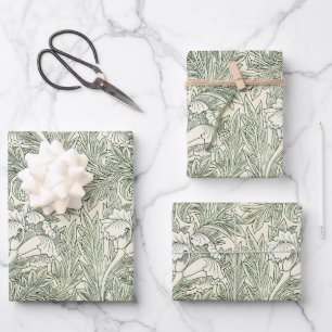William Morris Tulpenbehang Klassiek Groen Inpakpapier Vel