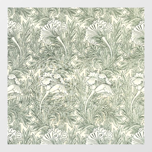 William Morris Tulpenbehang Klassiek Groen Raamsticker (Vel)