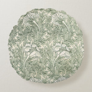 William Morris Tulpenbehang Klassiek Groen Rond Kussen