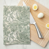 William Morris Tulpenbehang Klassiek Groen Theedoek (Quarter Fold)