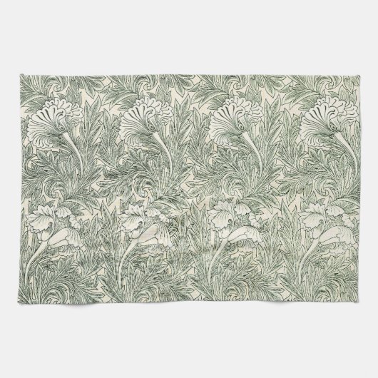 William Morris Tulpenbehang Klassiek Groen Theedoek (Horizontaal)