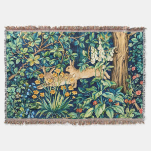 William Morris "Twee hazen" Wilde konijnen Deken