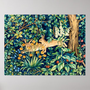 William Morris "Twee hazen" Wilde konijnen  Poster