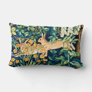 William Morris "Twee hazen" Wilde konijnen print Kussen