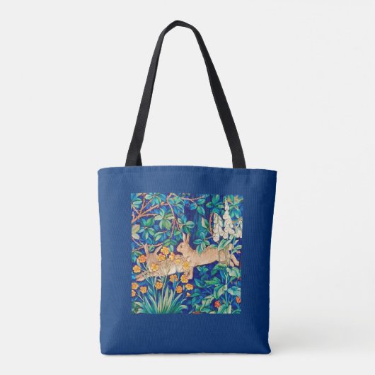 William Morris "Two Hares" Wild Rabbits Print Tote Bag (Achterkant)