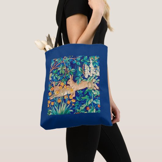 William Morris "Two Hares" Wild Rabbits Print Tote Bag (Dichtbij)