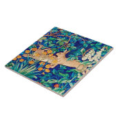 William Morris "Two Hares" - Wild Rabbits Tegeltje (Zijkant)