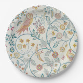 William Morris - Uil en bessen Papieren Bordje (Voorkant)