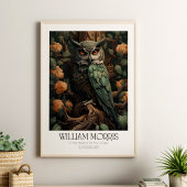 William Morris  Uil met bloesems Poster