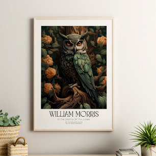 William Morris  Uil met bloesems Poster