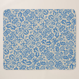 William Morris Venetiaans Blauw Bloemtegeltjes Kun Sherpa Deken