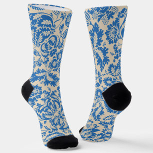 William Morris Venetiaans Blauw Bloemtegeltjes Kun Sokken
