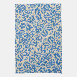 William Morris Venetiaans Blauw Bloemtegeltjes Kun Theedoek