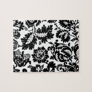 William Morris Venetiaans Zwart Wit Bloemmotief Legpuzzel