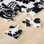 William Morris Venetian Black White Floral Legpuzzel (Zijkant)