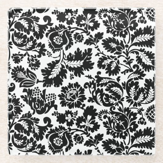 William Morris Venetian Damask Brocade Glazen Onderzetter (Voorkant)