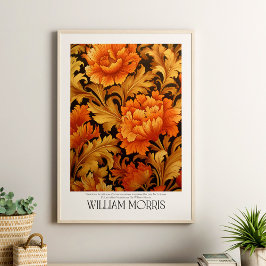 William Morris verbrand Sinaasappel wilde bloemen Poster