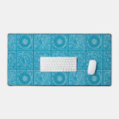 William Morris  Vierkant Blauw Bloempatroon Bureaumat (Keyboard & Muis)
