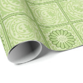 William Morris  Vierkant Groen Bloempatroon Cadeaupapier (Rol Hoek)