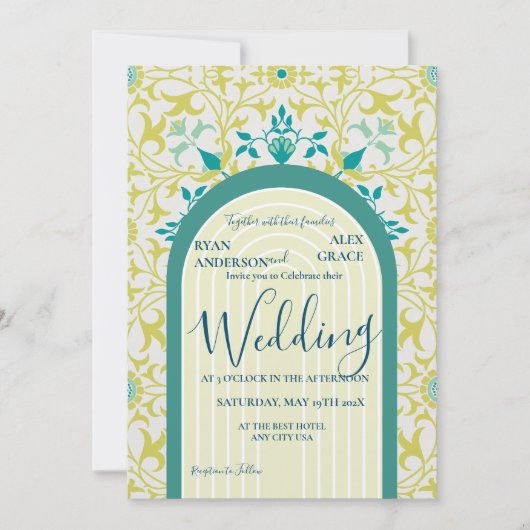 William Morris Vine Art Nouveau Kaart (Voorkant)