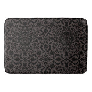William Morris Vine  Black Flower Pattern Badmat