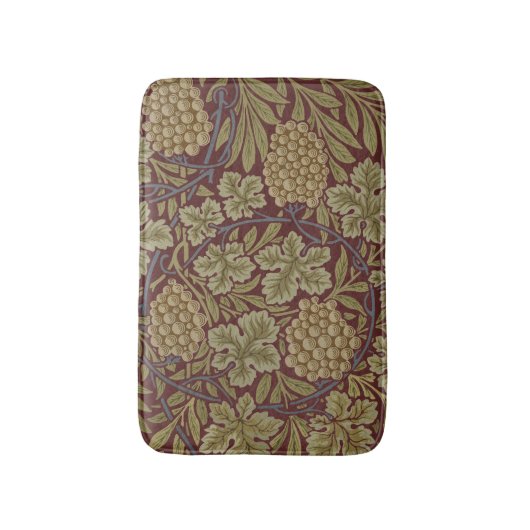 William Morris Vine Grape Red Art Badmat (Voorkant Verticaal)