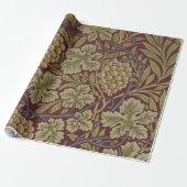 William Morris Vine Grape Red Art Cadeaupapier (Uitgerold)